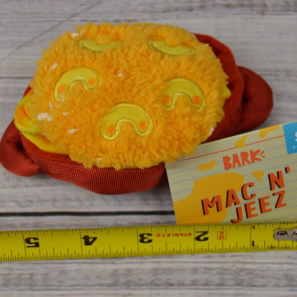 Bark Box Dog Toy Mac N' Jeez Cheese Squeaker Crinkle Small 0-20 Lbs NEW - Picture 6 of 12
